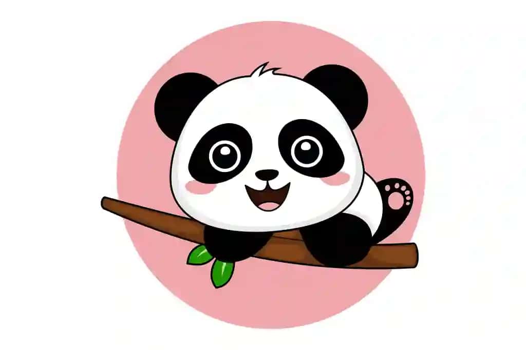 Illustration vektor grafik quvnoq panda clipart toqqa chiqish filiali | Illustration vector graphic cheerful panda clipart climbing branch