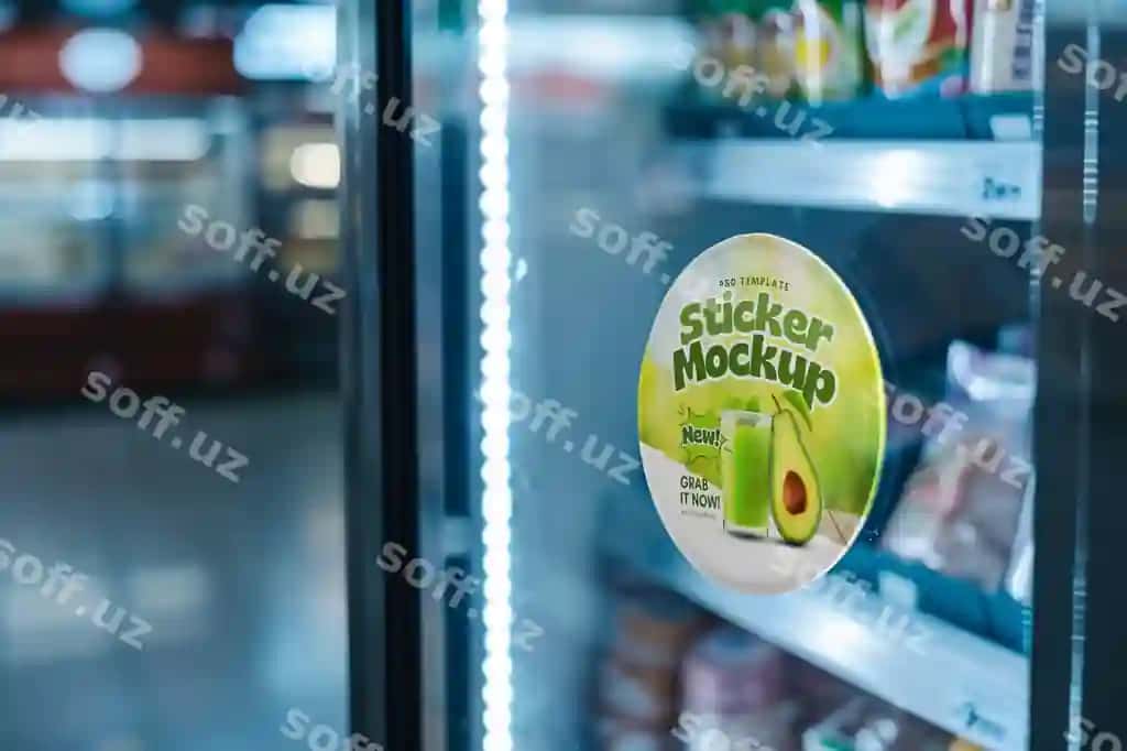 Doira stiker namunasi | Round sticker mockup