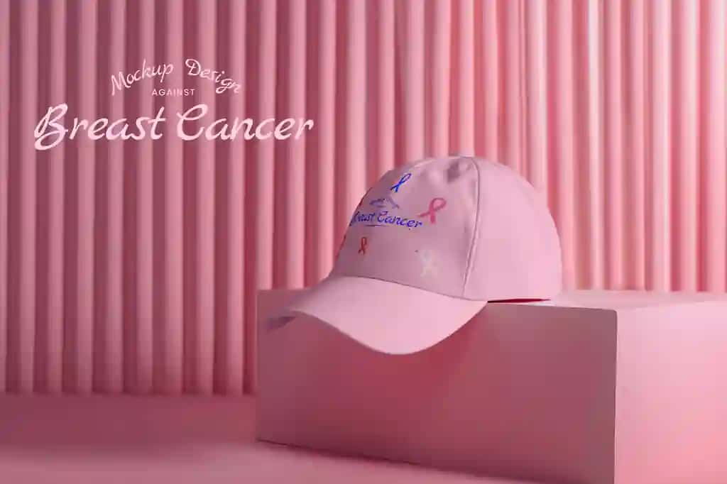 Natyurmort ko'krak bezi saratoni kuni marketing maketi | Still life breast cancer day marketing mockup