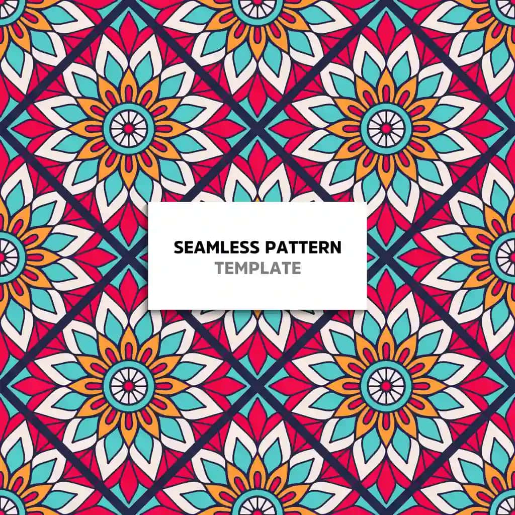 Choksiz mandala rang naqshlari | Seamless mandala color pattern
