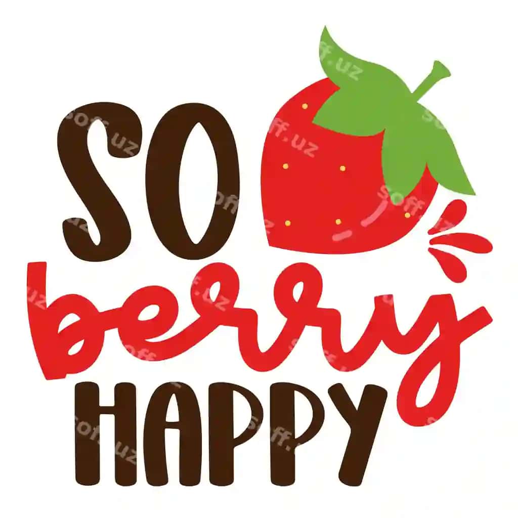Qulupnay harflari bilan tabriklash kartasi dizayni belgilari sport illyustratsiyasi | Strawberry lettering greeting card design signs sport illustration