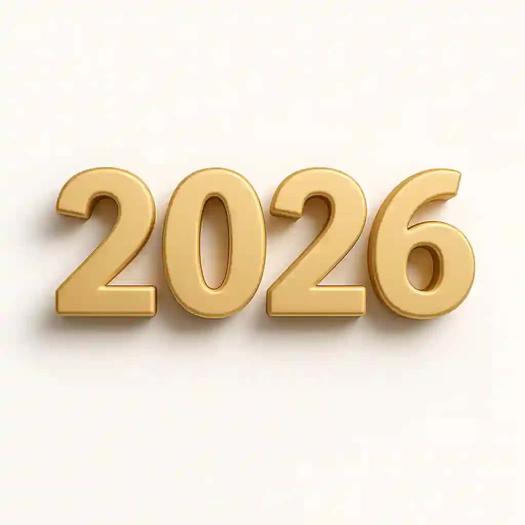 Yangi yilingiz bilan 2026 oltin 3D raqamli yorug'lik fon | Happy new year 2026 golden 3d number light background