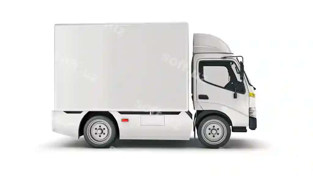Oq yetkazib beruvchi yuk avtomobili 3D rendering | White delivery truck 3d rendering