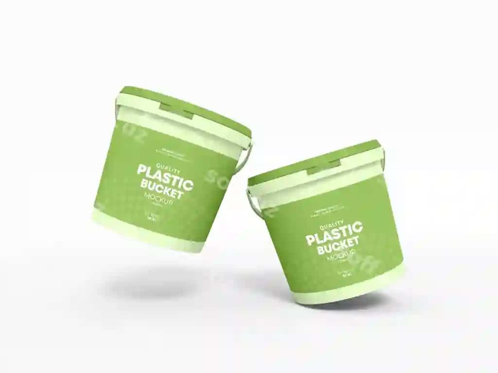 Plastik chelak qadoqlash maketi | Plastic bucket packaging mockup