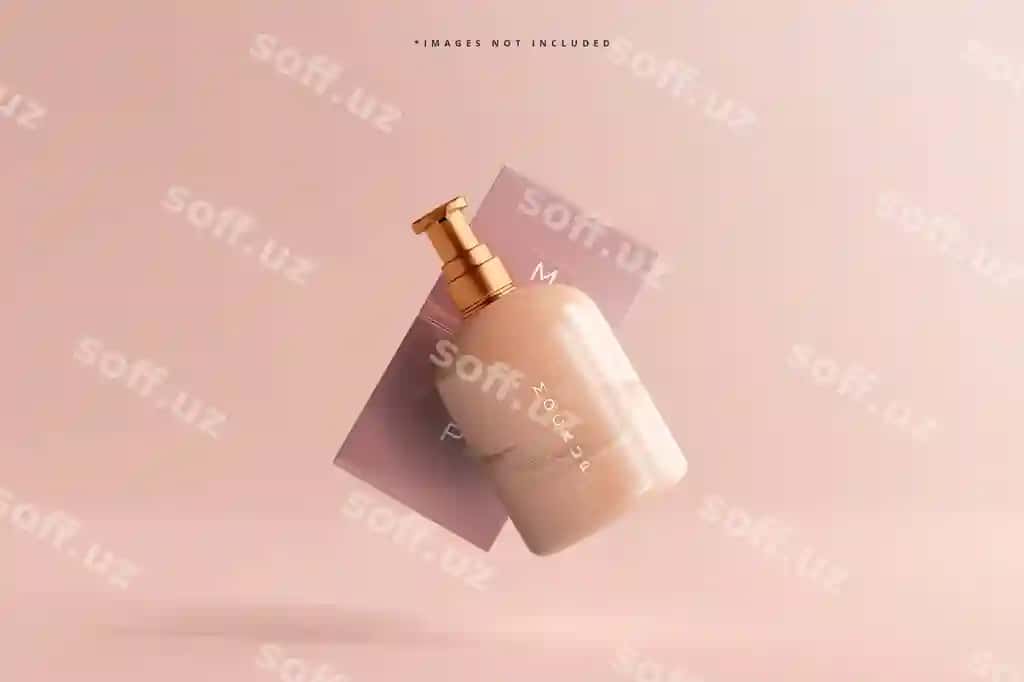 Namuna kosmetik shisha quticha namoyishi | Mockup cosmetic bottle box display