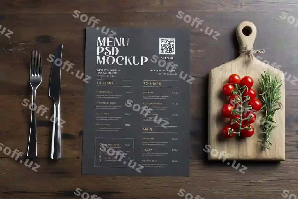Kafe qog'oz menyusining maketi | Cafe paper menu mock up