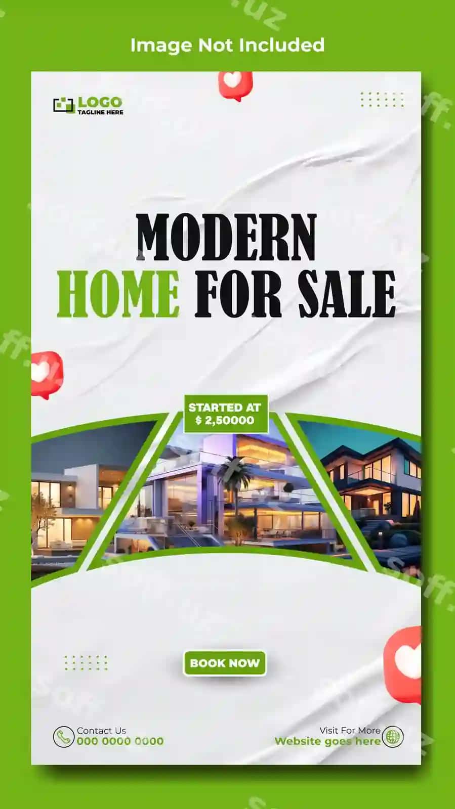 Zamonaviy uy instagram hikoyasi shablonining dizayni | Modern home instagram story template design