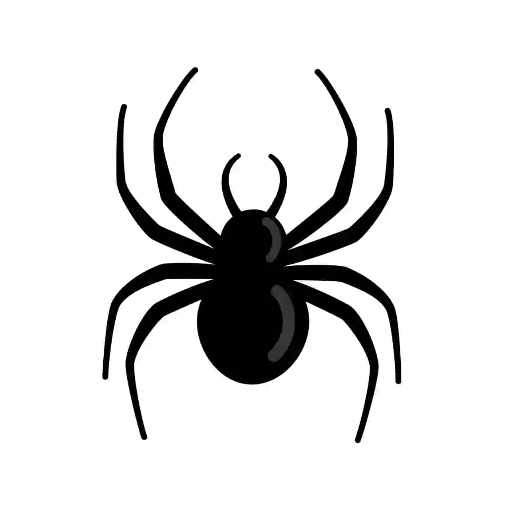 O'rgimchak silueti izolyatsiya qilingan oq fonda qo'rqinchli uzun oyoqlari bilan | Spider silhouette isolated white background scary with long legs