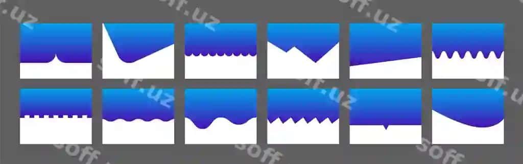 Rangli ajratuvchi shakllar to'plami veb-sayti | Colorful divider shapes collection website