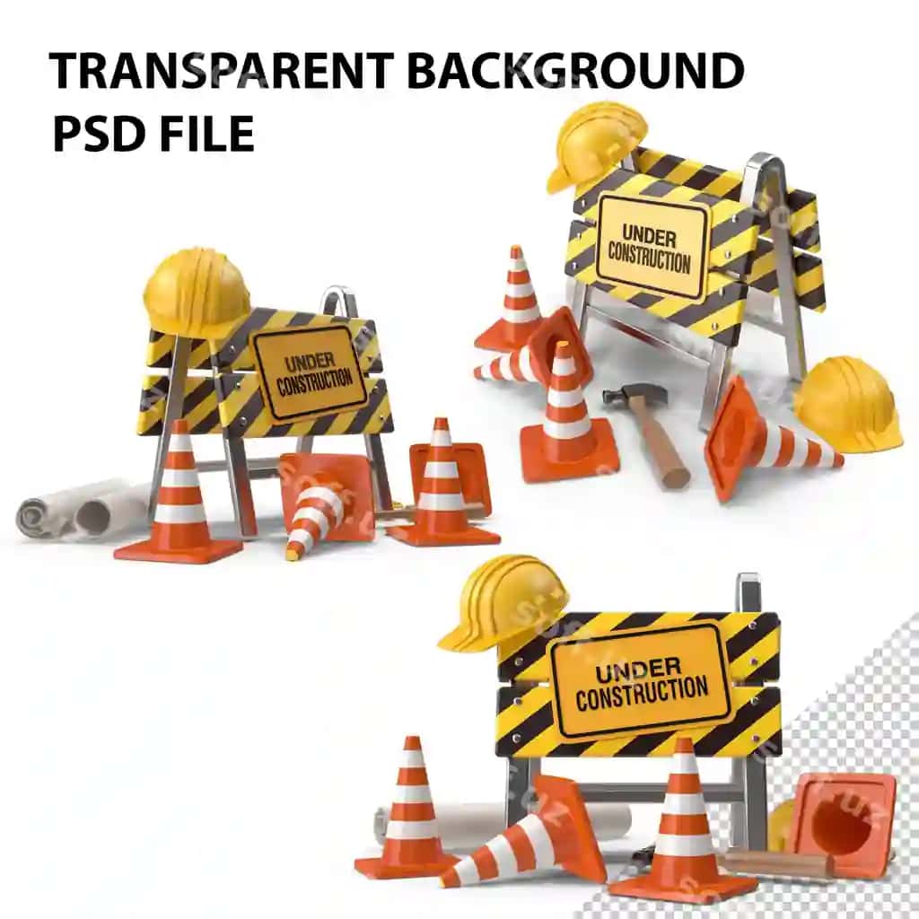 Qurilish yo'l belgilari uskunalar png | Construction road sign equipment png