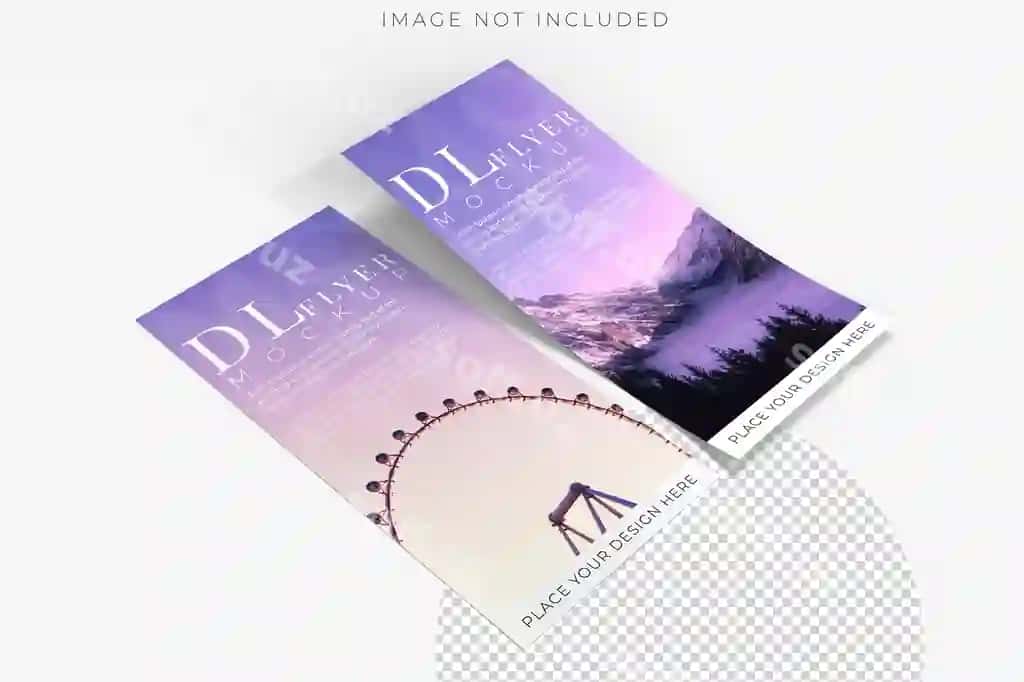Realistik dl flyer blank maket shabloni izolyatsiya qilingan fon bo'sh | Realistic dl flyer blank mockup template isolated background empty
