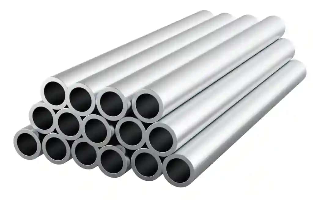 Po'lat quvurlar to'plami zanglamaydigan po'latdan yasalgan yumaloq quvurlar 3D render izolyatsiya qilingan | Steel pipes stack stainless steel round pipes 3d rendering isolated