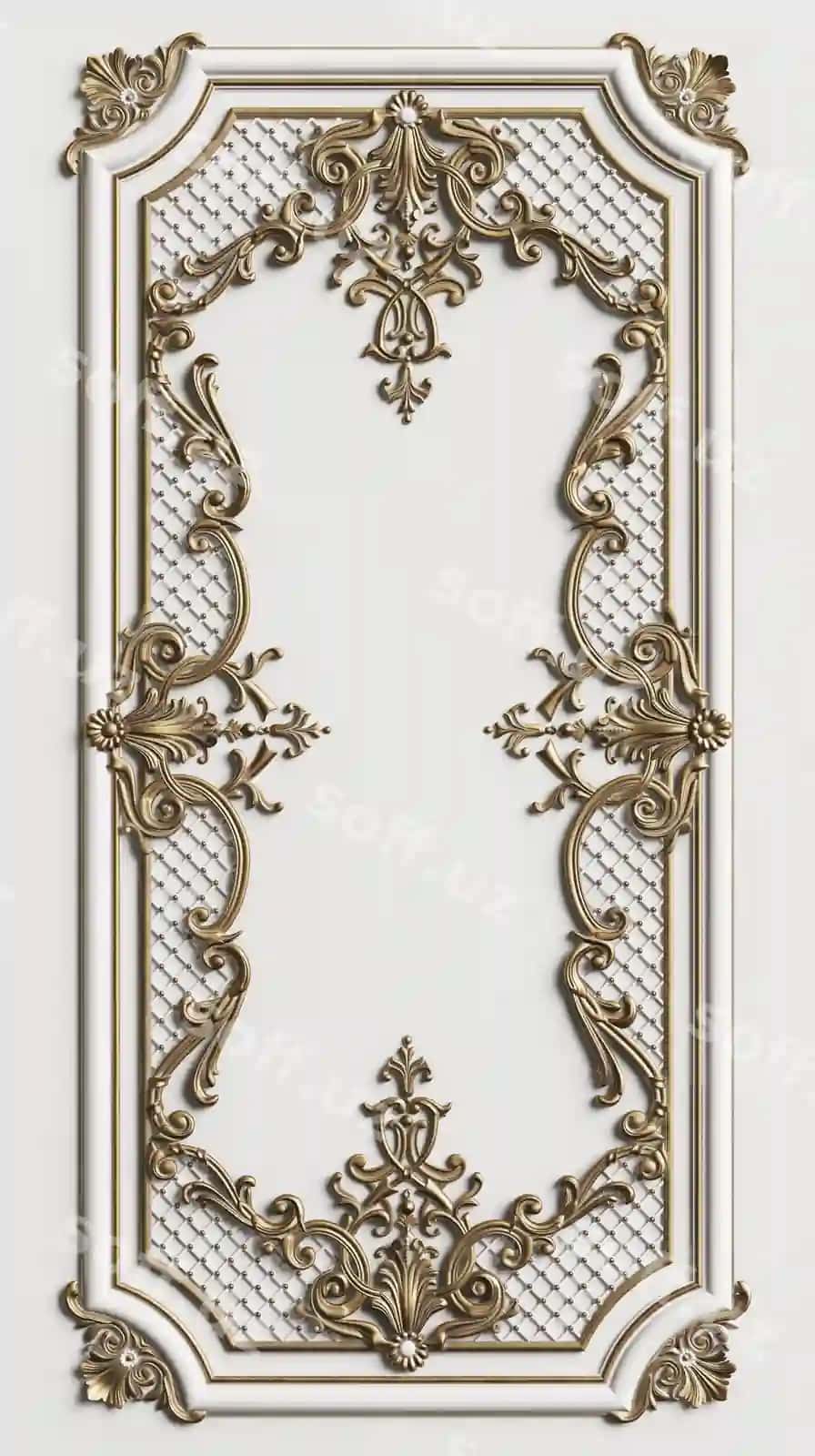 Klassik dekorativ yog‘moch ramkasi bezatma dekor bilan | Classic moulding frame with ornament decor
