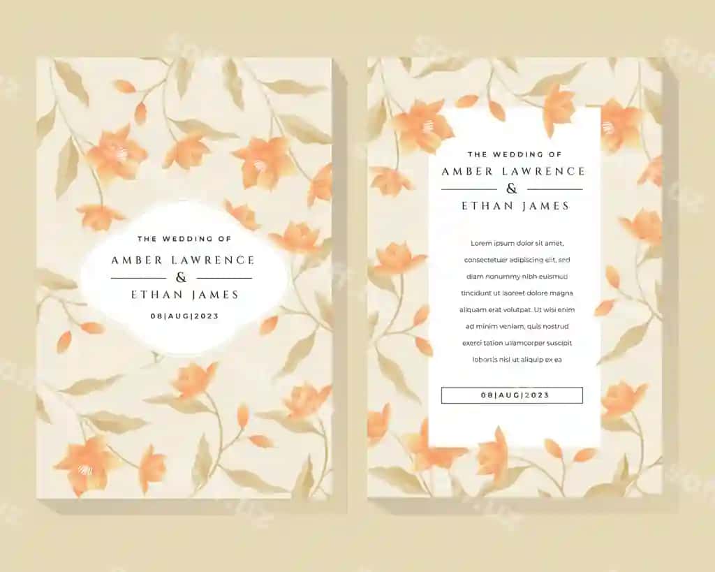 Gulli botanik taklif dizayn shabloni | Floral botanical invitation design template
