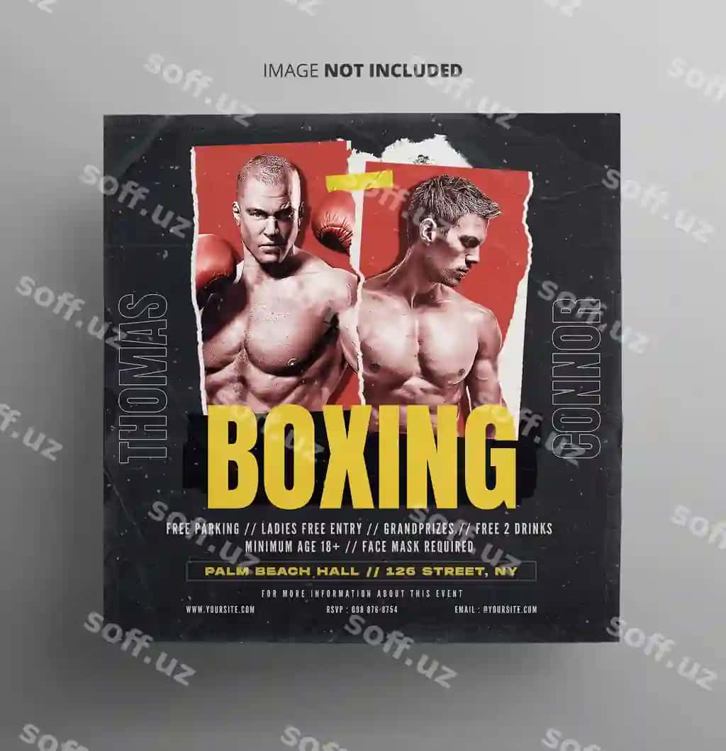 Shoxing chempioni reklama litfchasi shabloni | Boxing champion promotion flyer template