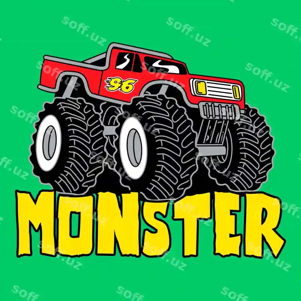 Vector mons yuk avtomobili dizayni | Vector monster truck design