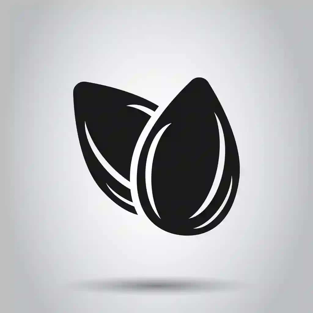 Bodom belgisi yassi uslubdagi loviya vektor tasviri izolyatsiyalangan fon | Almond icon flat style bean vector illustration isolated background
