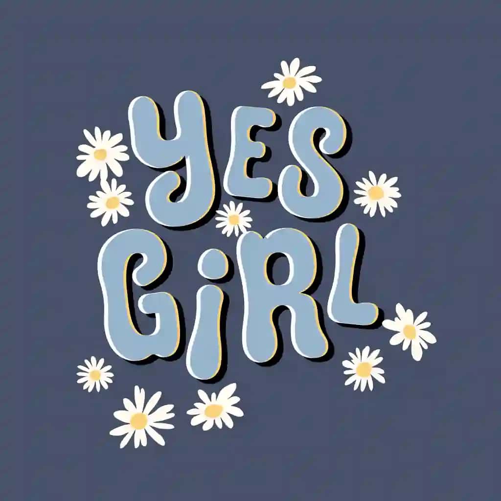 Ha qiz tipografiyasi shiori futbolka bosma tee grafik dizayn | Yes girl typography slogan t shirt printing tee graphic design