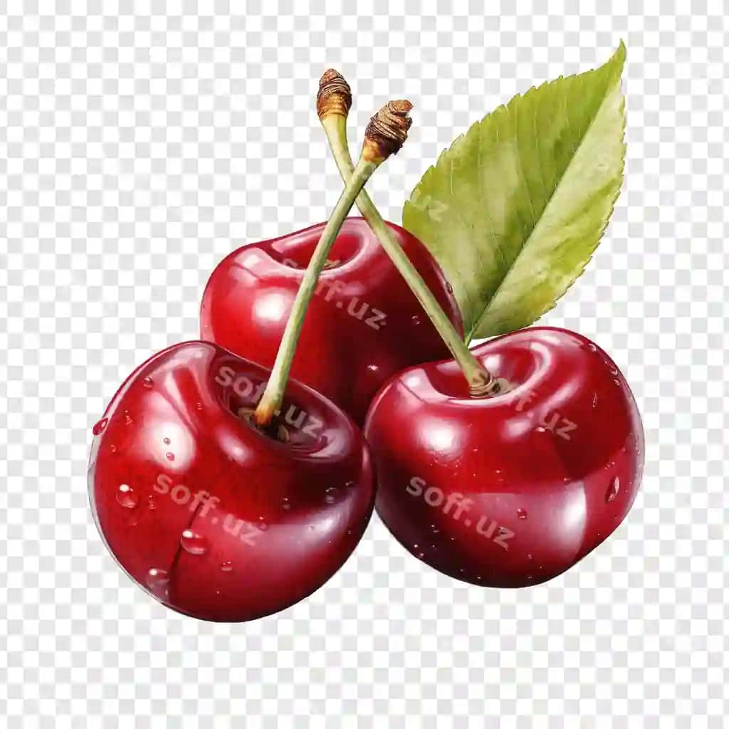 Ajraltirilgan cheriya uslubi png oq fon karyunka generativ | Isolated cherry style png with white background cartoon generative