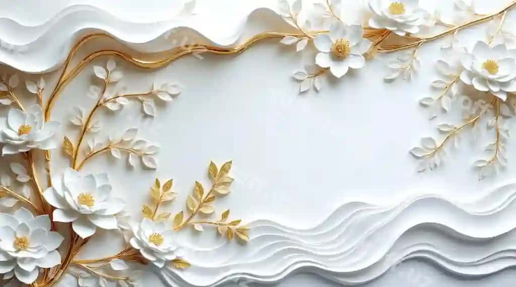 Oltin aksanlar bilan oqlangan gulli san'at | Elegant floral art with gold accents