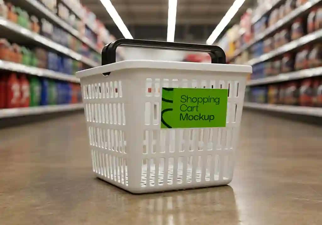 Savatcha maketi oziq-ovqat do'koni | Shopping cart mockup grocery store
