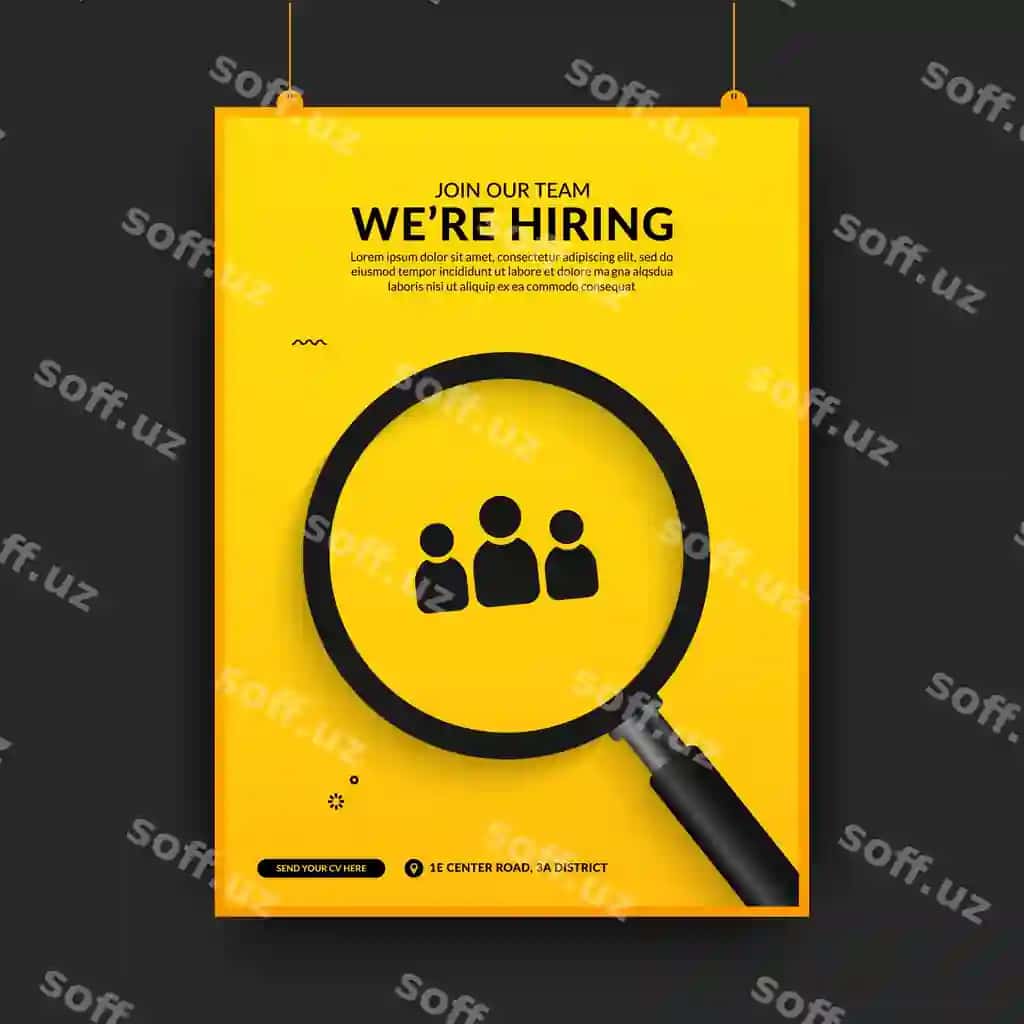 Minimal bo'sh ish o'rinlar sotsial media poster shabloni hiring uchun fon | Minimal job vacancy social media poster template we are hring background
