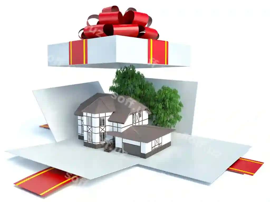 Model uy hadiy qutisi qizil ruchkali | Model house gift box with red ribbon