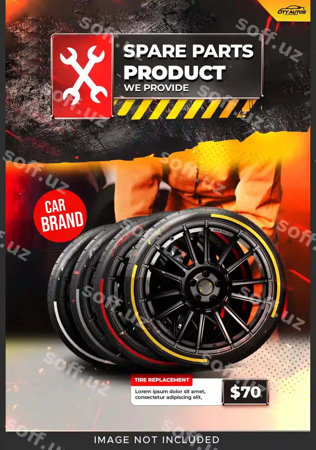 Mexanik ta'mirlash xonasi mahsulot taklifi flyeri | Mechanic repair shop product offer flyer
