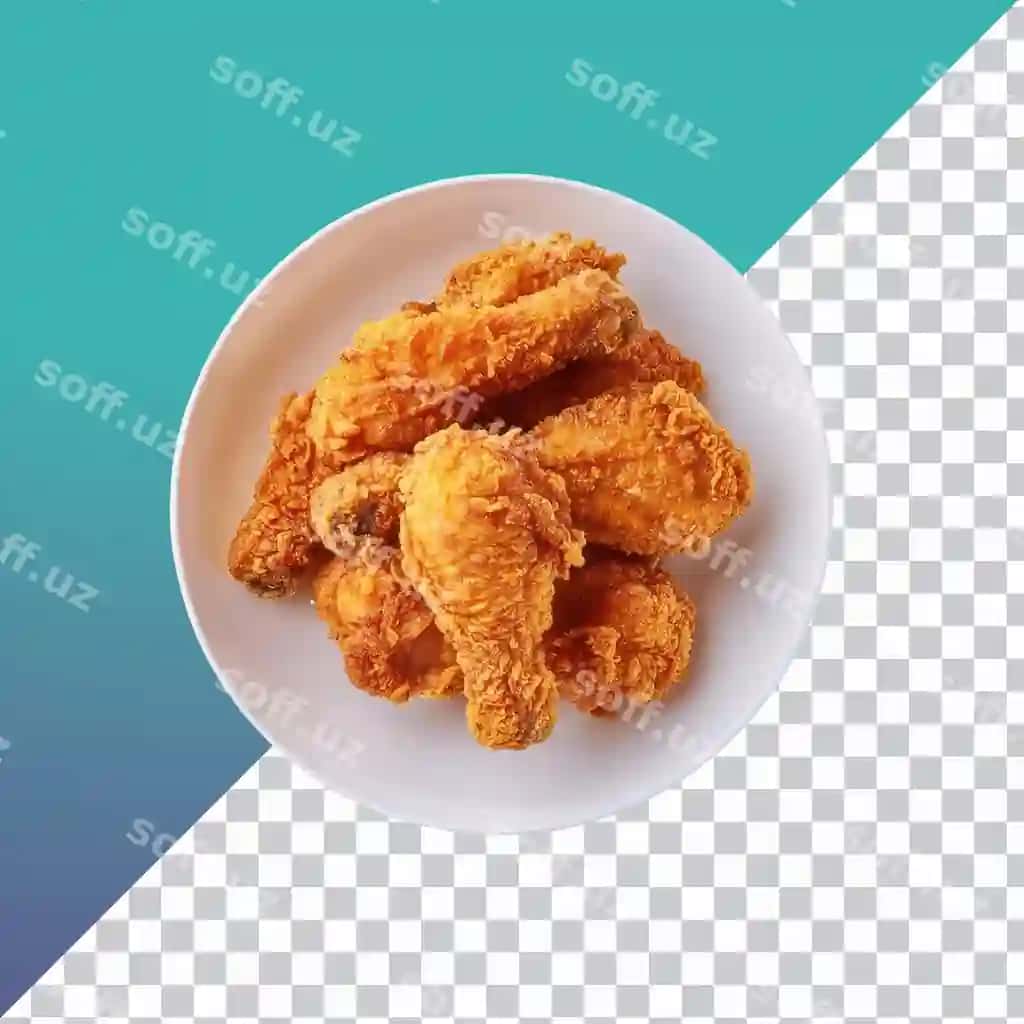 Tovuq qovurilgan ajraltirilgan shaffof fonda | Chicken fried isolated transparent background