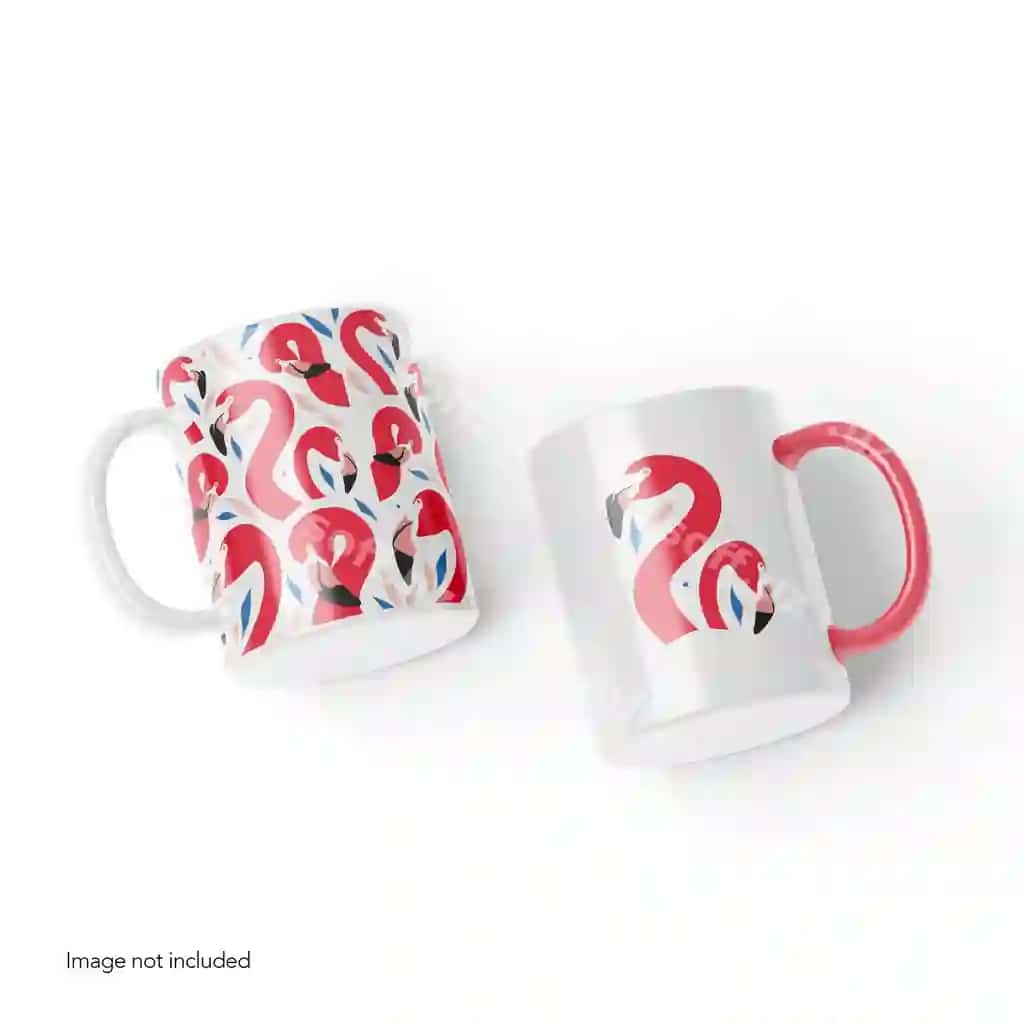 Ikkita yotgan sopol krujkalar psd maketi | Two lying ceramic mugs psd mockup