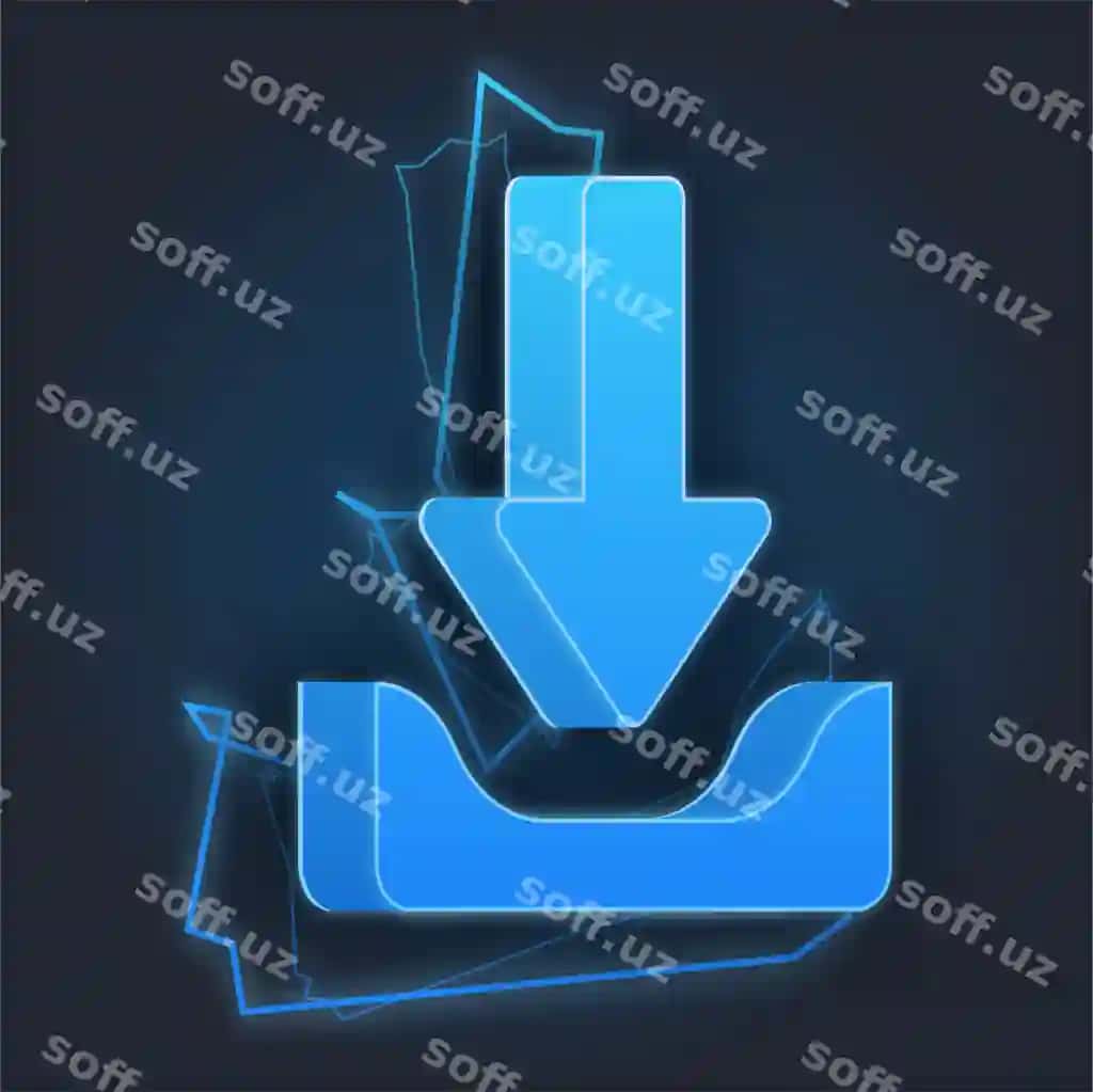 Ko'k yorqinlik shamol effekti yuklab olish ikonkasi qorong'u orqa fonda | Blue lighting thunder effect download icon with dark background