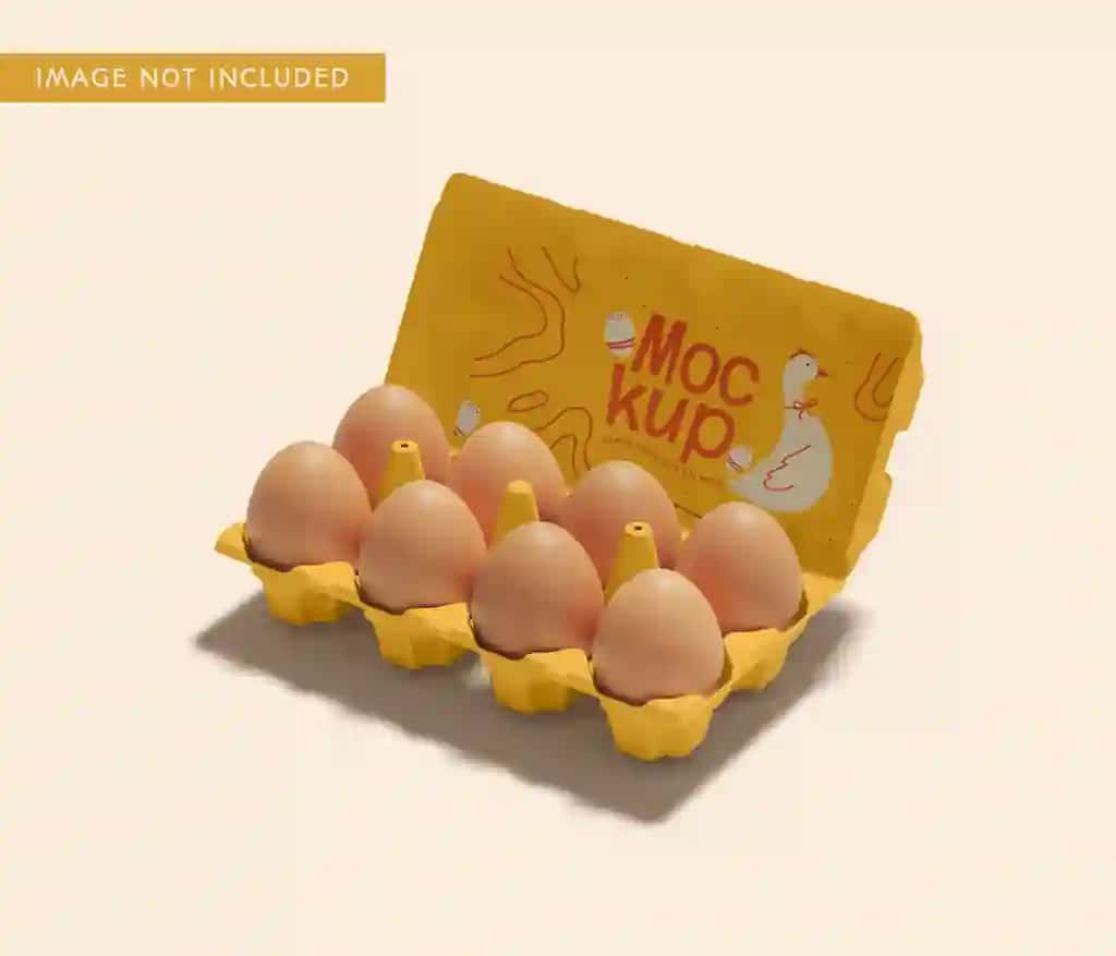 Tuxum qutisi qadoqlash maketi | Egg box packaging mockup