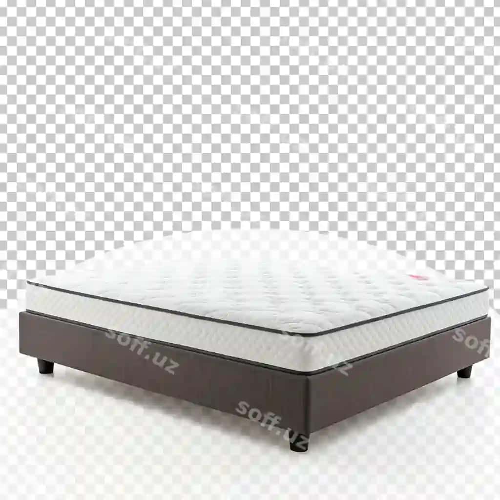 Zamonaviy qulay matras yog'och to'shak ramkasi izolyatsiyalangan shaffof | Modern comfortable mattress wooden bed frame isolated transparent