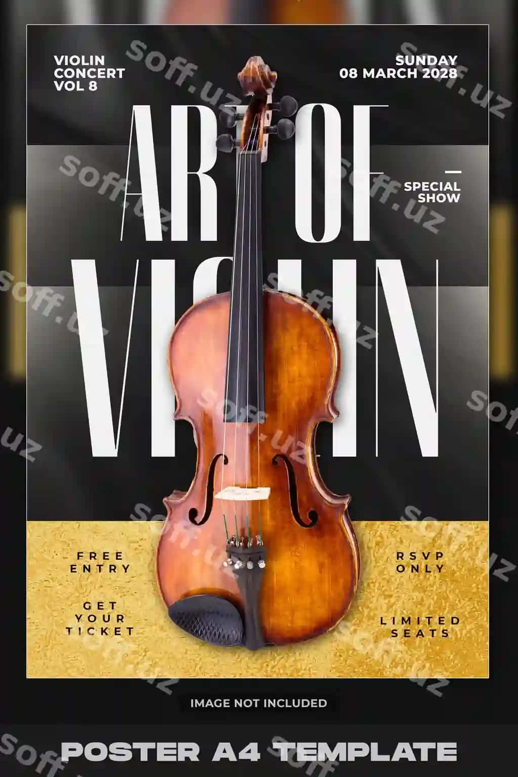 Klassik jazz muziyka poytga dizayni | Classic jazz musical poster design