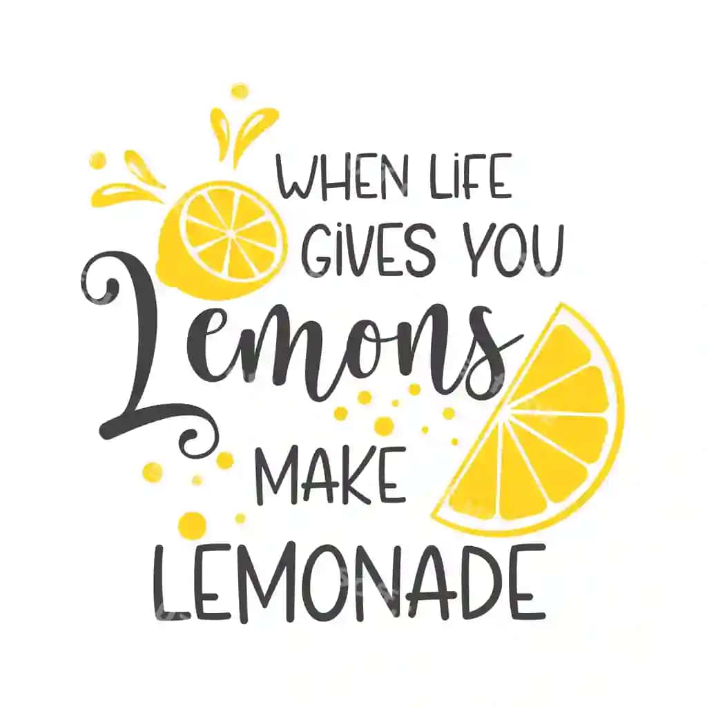 Hayot sizga limon berganida kulgili shior yozuvi qiling | When life gives you lemons make lemonade funny slogan inscription