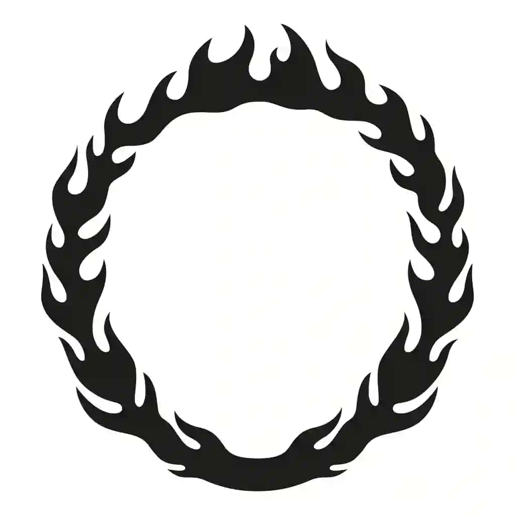 Vektorli olov shakli doirasi izolyatsiya qilingan illyustratsiya | Vector fire shape circle isolated ilustration