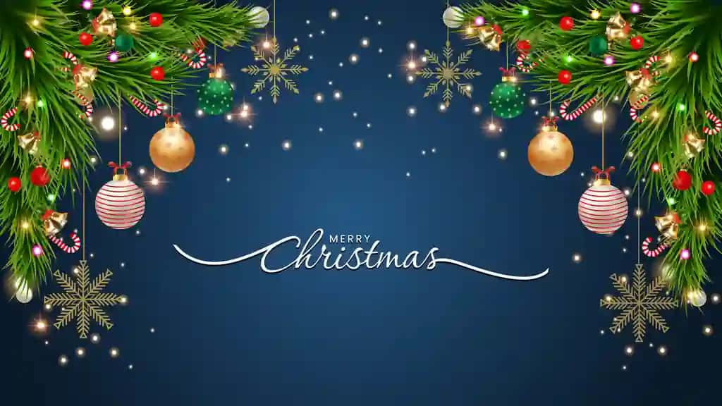 Ijtimoiy tarmoqlarda Rojdestvo elementlari bilan quvnoq Rojdestvo foni | Merry christmas background with christmas elements social media