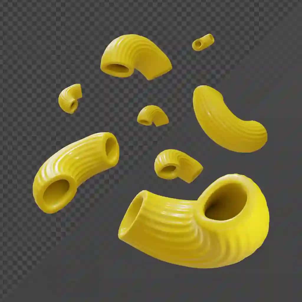 3D render makaron oziq-ovqat istiqbolli ko'rinishi | 3d rendering macaroni food perspective view