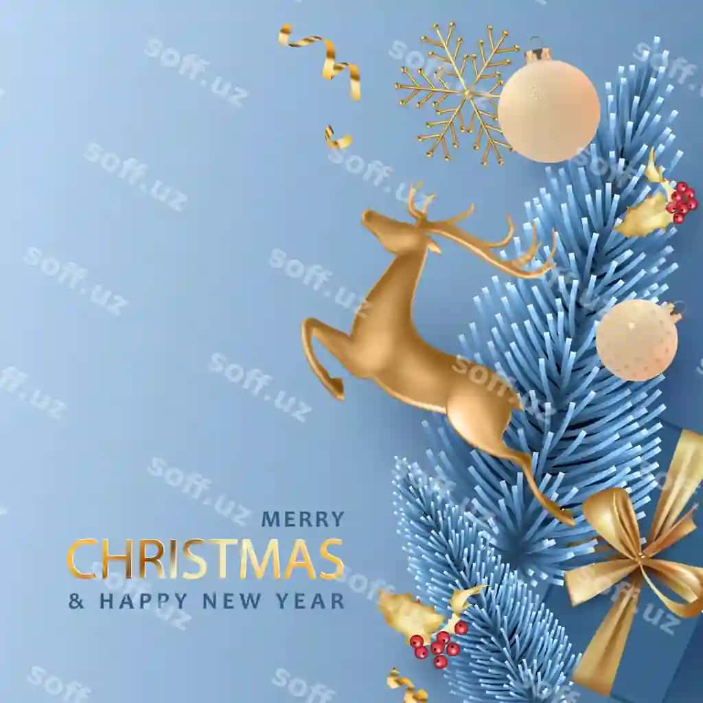 Rojdestvo va Yangi yil haqiqiy banner | Christmas new year realistic banner