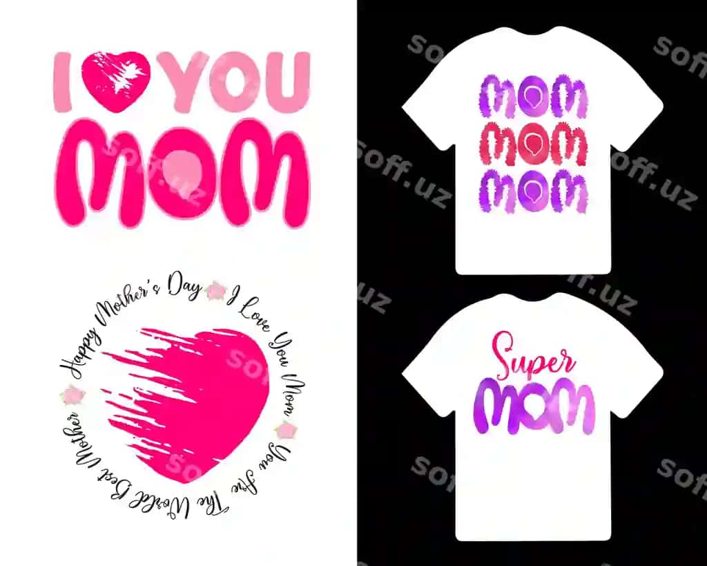 Futbolka "Onamni sevaman" yozilgan | T shirt that says i love mom it