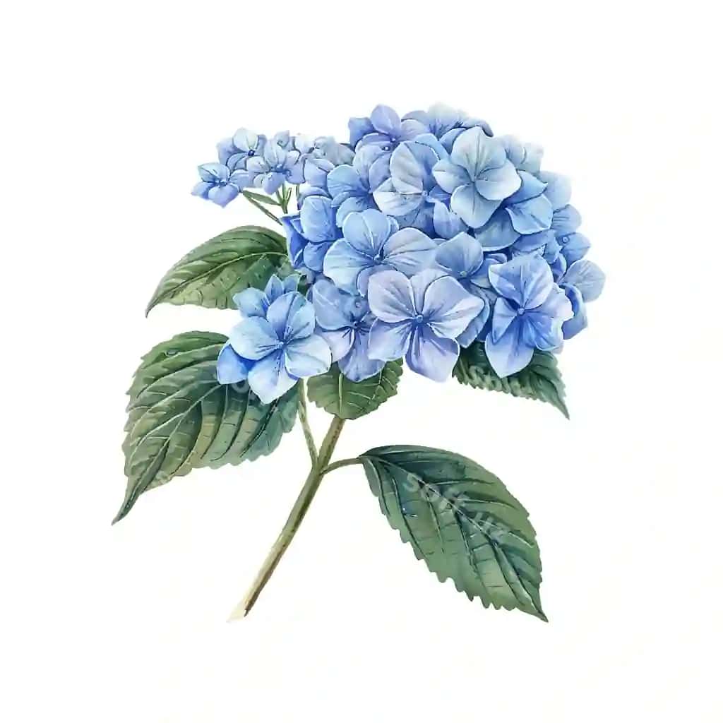 Hydrangea gullari akvarel uslubidagi vektor tasviri | Hydrangea flowers vector illustration watercolor style