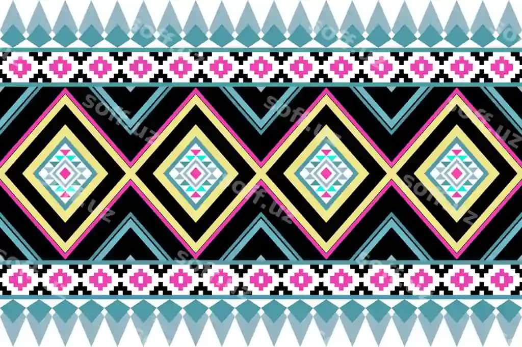Retro qobiqcha vektor etnik naqsh uzilsiz geometric dizayn Aztec | Retro tribal vector ethnic pattern seamless geometric design aztec