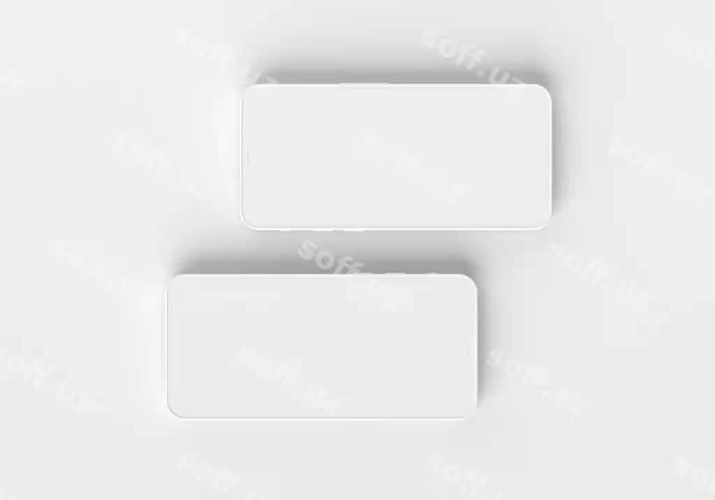 Telefonlar namuna chat yuqori ko'rinish | Phones mockup chat top view
