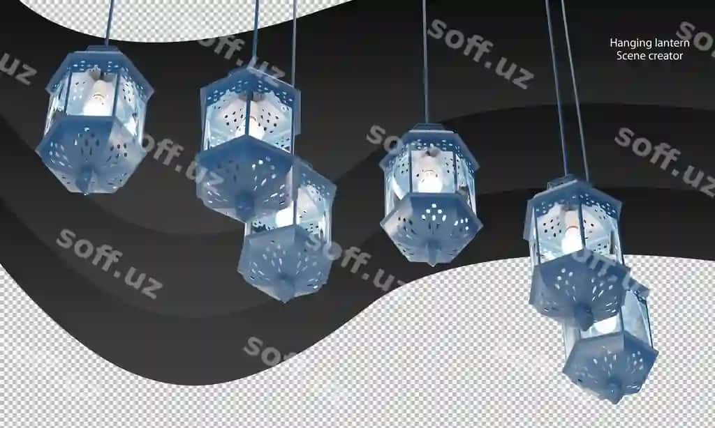 Ko'k asman ostida chiroq clipping path ko'k chiroq ajraltirilgan | Blue hanging lantern clipping path blue lantern isorated