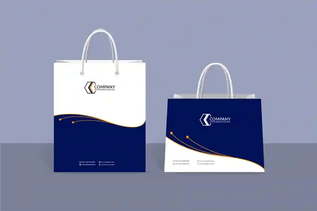 Minimalist kontseptsiya biznes uslubidagi xarid qilish sumkasi shabloni | Minimalist concept business style shopping bag template
