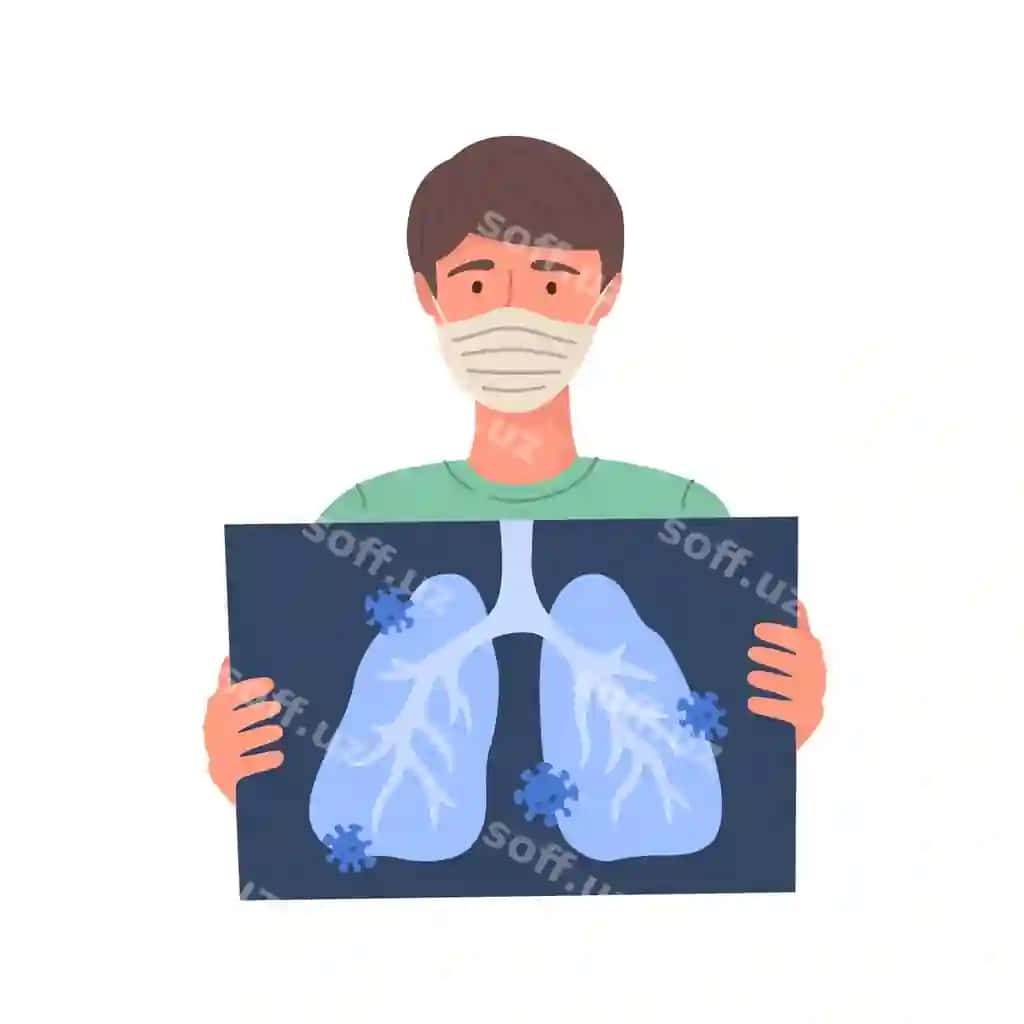 U koronavirus (COVID-19)ga chalingan, u o'lchov rentgenini tutadi. | Man gets coronavirus covid 19 man holds x ray lungs