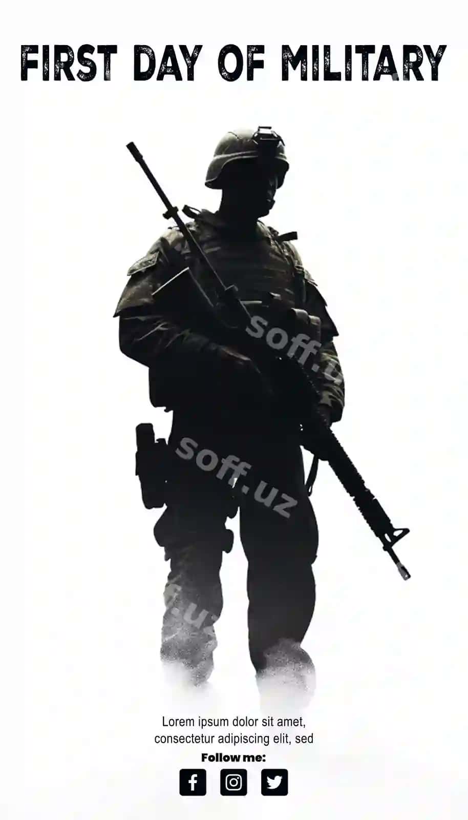 Siluet askar uzun silindrli o'tkazishni ko'rib boruvchi | Silhouette soldier carrying longbarreled firearm