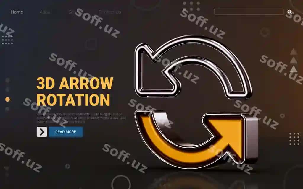 Ikki dumaloq o'q belgisi, to'q fon, 3D render konsepsiyasini yangilash | Two round arrows icon dark background 3d render concept update refresh