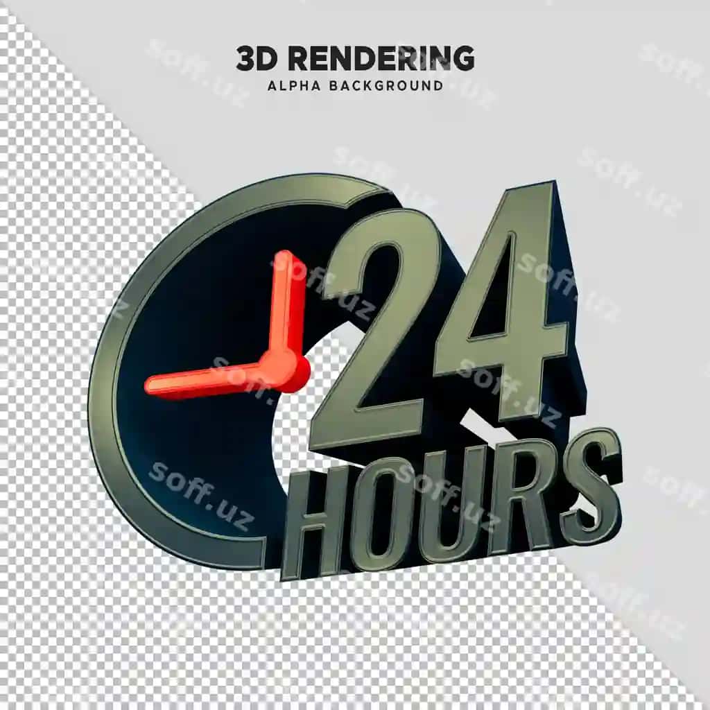 24 soatlik banner soat belgisi bilan | 24 hours banner with clock sign