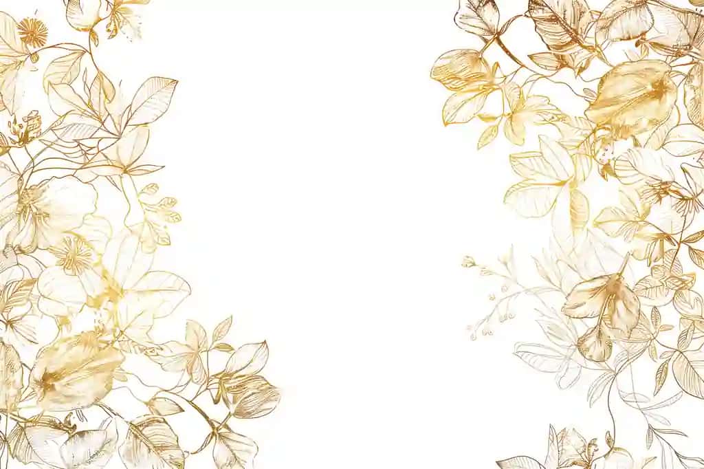 Oltin yaproq va gullar bilan freym | Frame with gold leaves flowers it